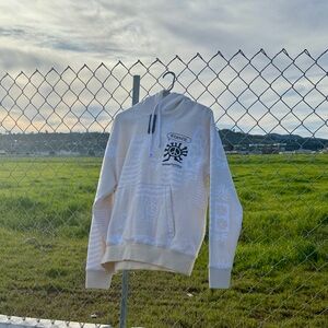 Stance Mercury Hoodie cream and white size Medium NWT